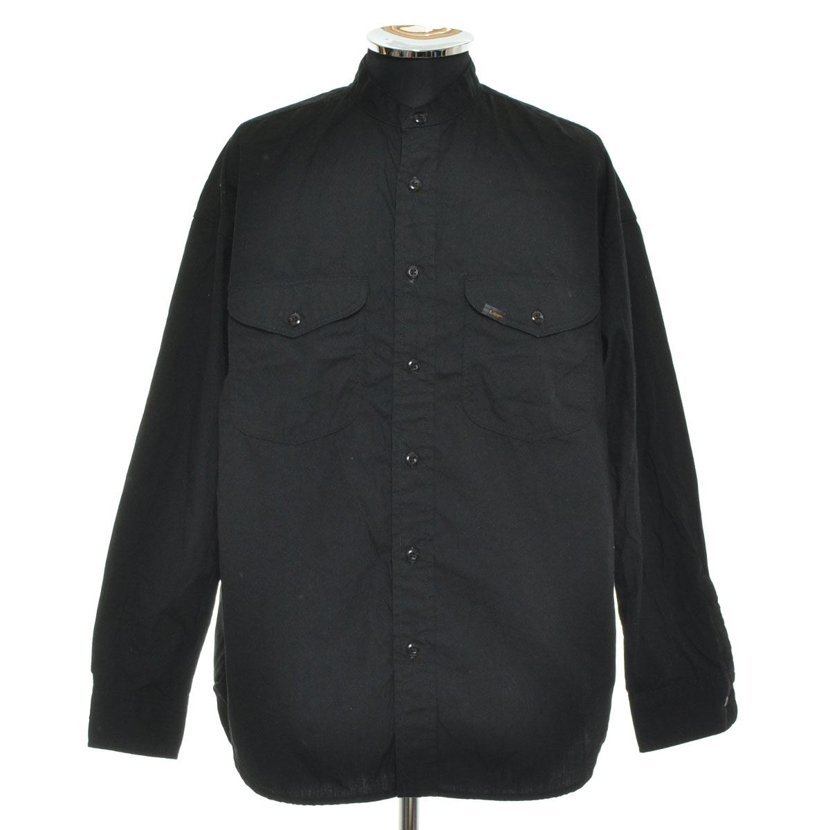 ●533905 Lee リー ●バンドカラーシャツ 長袖 BAND COLLAR SHIRTS LM8494 サイズS メンズ ブラック拍卖