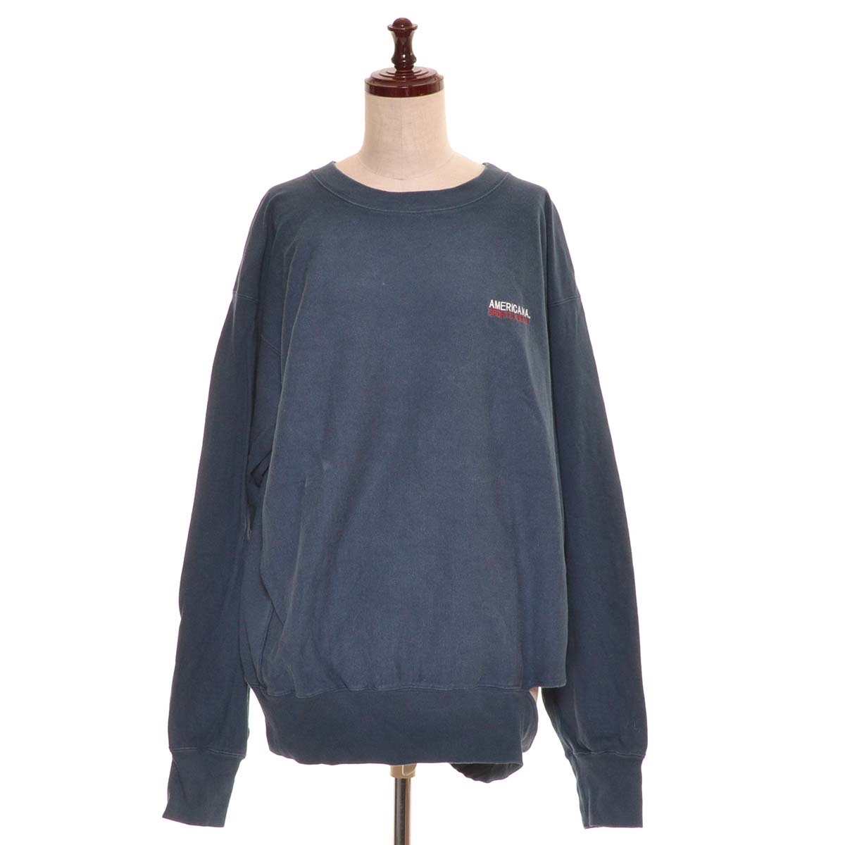□500798 Americana アメリカーナ ○トレーナー カット加工スウェットPO レディース 日本製 ブルー拍卖