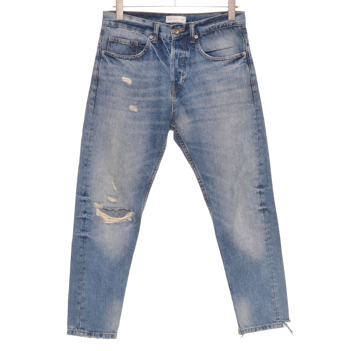 〇508755 ZARA ザラ ○デニムパンツ ジーンズ クラッシュ ダメージ サイズ38 メンズ インディゴ拍卖