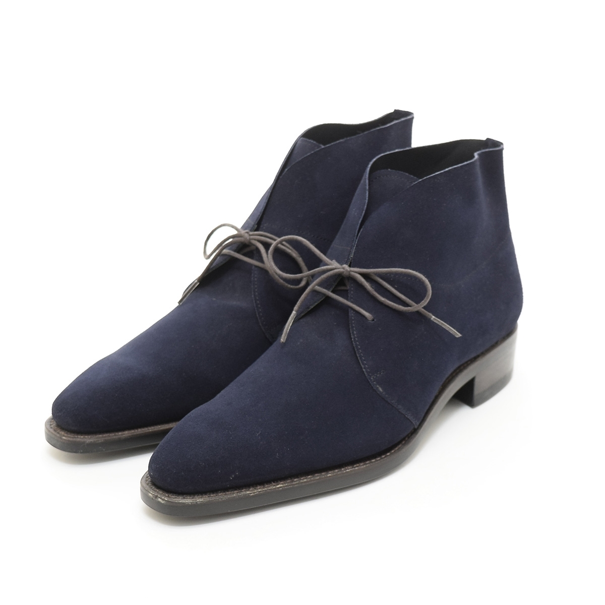 ●480650 Perfetto ペルフェット ●チャッカブーツ サイズ不明 メンズ ネイビー拍卖