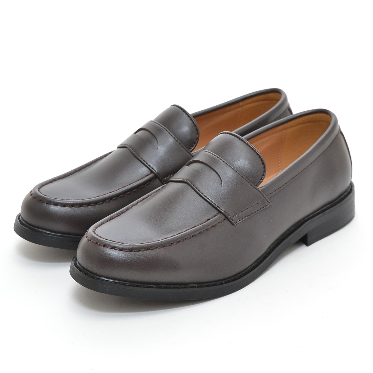 ●446376 未使用品 LABORER SHOES ●ローファースムース シューズ 革靴 LOAFER SMOOTH 331-1S サイズ7H(25.5-26.0cm) メンズ ブラウン拍卖