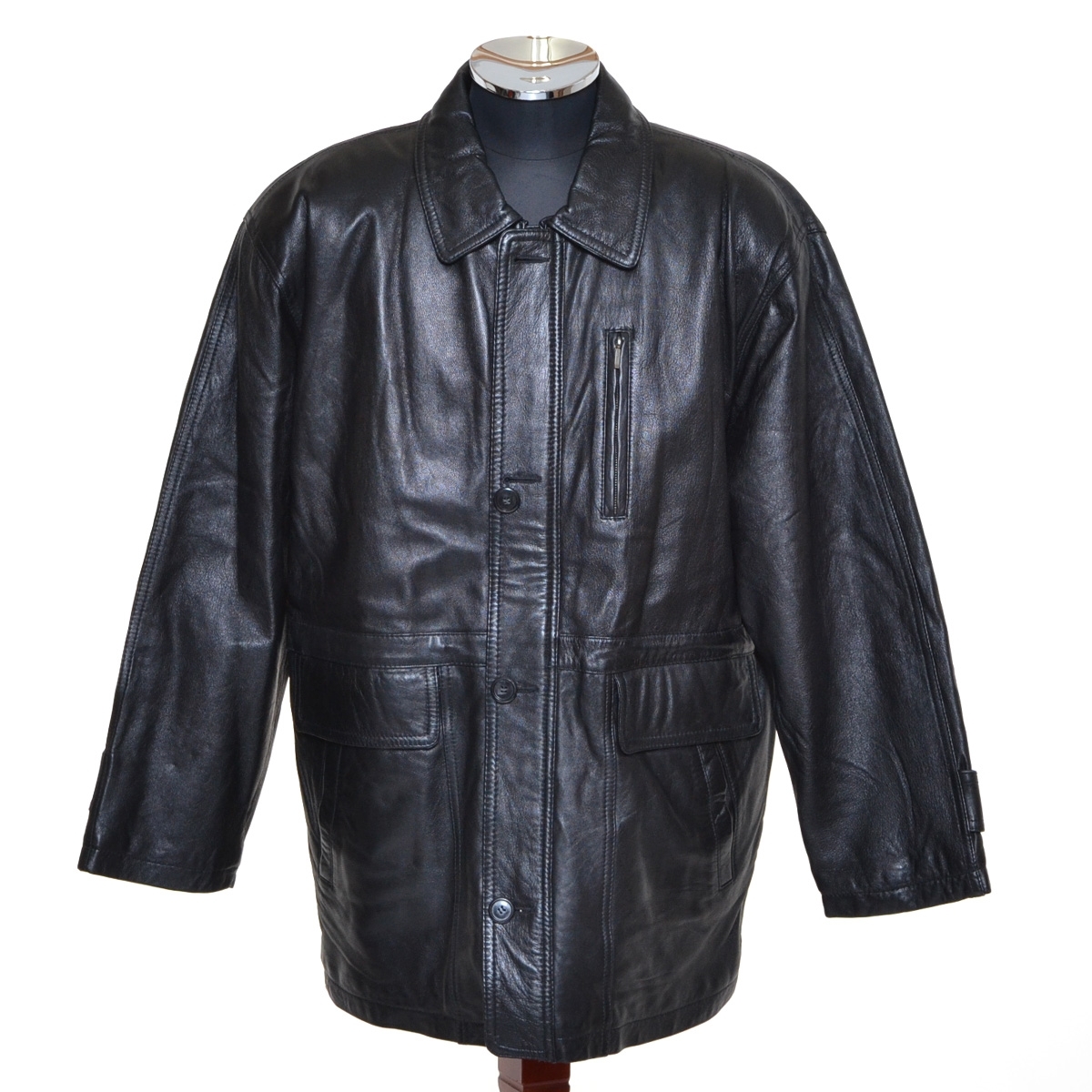 〇495722 ○90s ヴィンテージ レザーコート 本革 サイズM メンズ ブラック拍卖