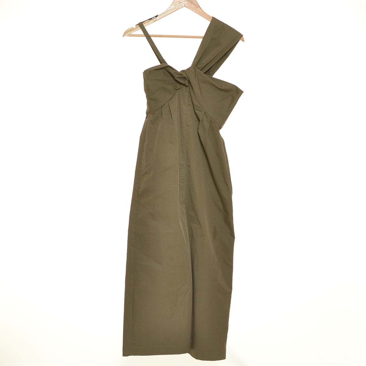 □472211 ubn hymns アーバンヒムス ZAMPA ○サロペット アシメトリーワイドサロペット ZAMPA Z62959 サイズM レディース セージグリーン拍卖