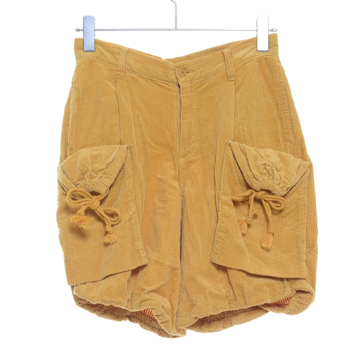 □189454 Ne-net ネネット ○ハーフパンツ コーデュロイサルエルショートパンツ サイズ1 コットン レディース イエロー拍卖