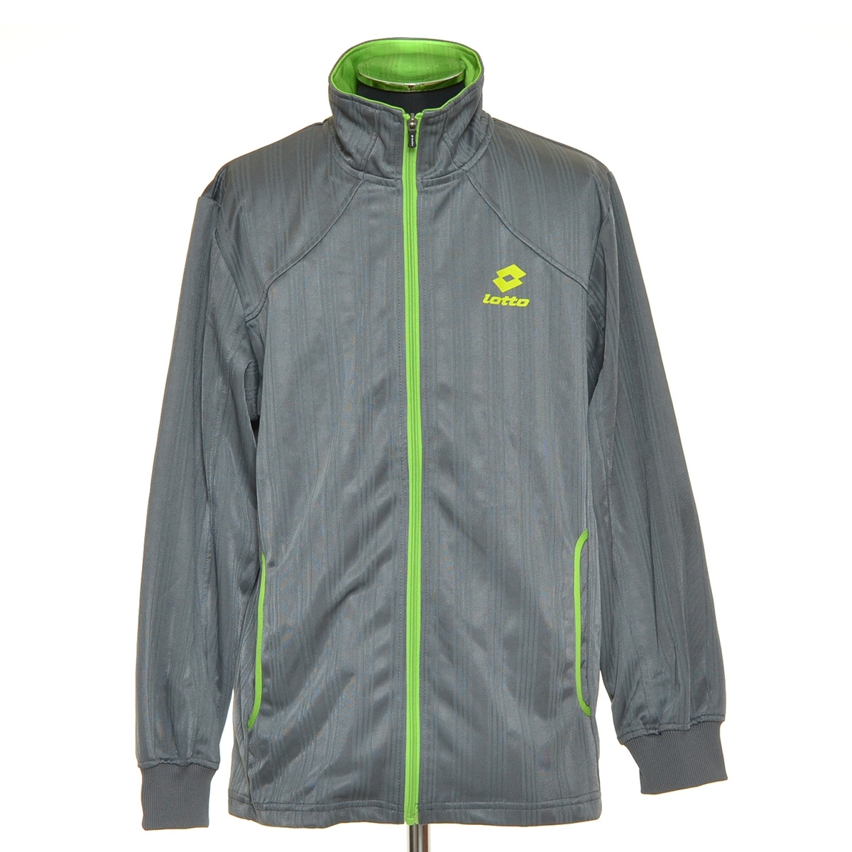 〇479176 LOTTO ロット ○トラックジャケット ジャージ サイズL メンズ グレー ストライプ拍卖