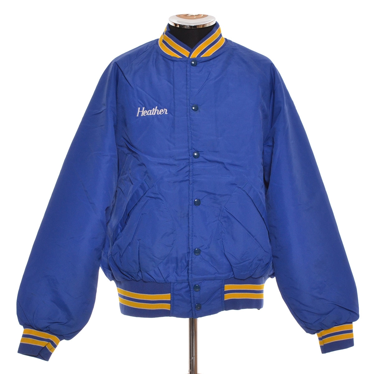 ●503649 Dunbrooke ●スタジャン スタジアムジャンパー 80s-90s Pla-Jac ヴィンテージ サイズL メンズ USA製 ブルー拍卖