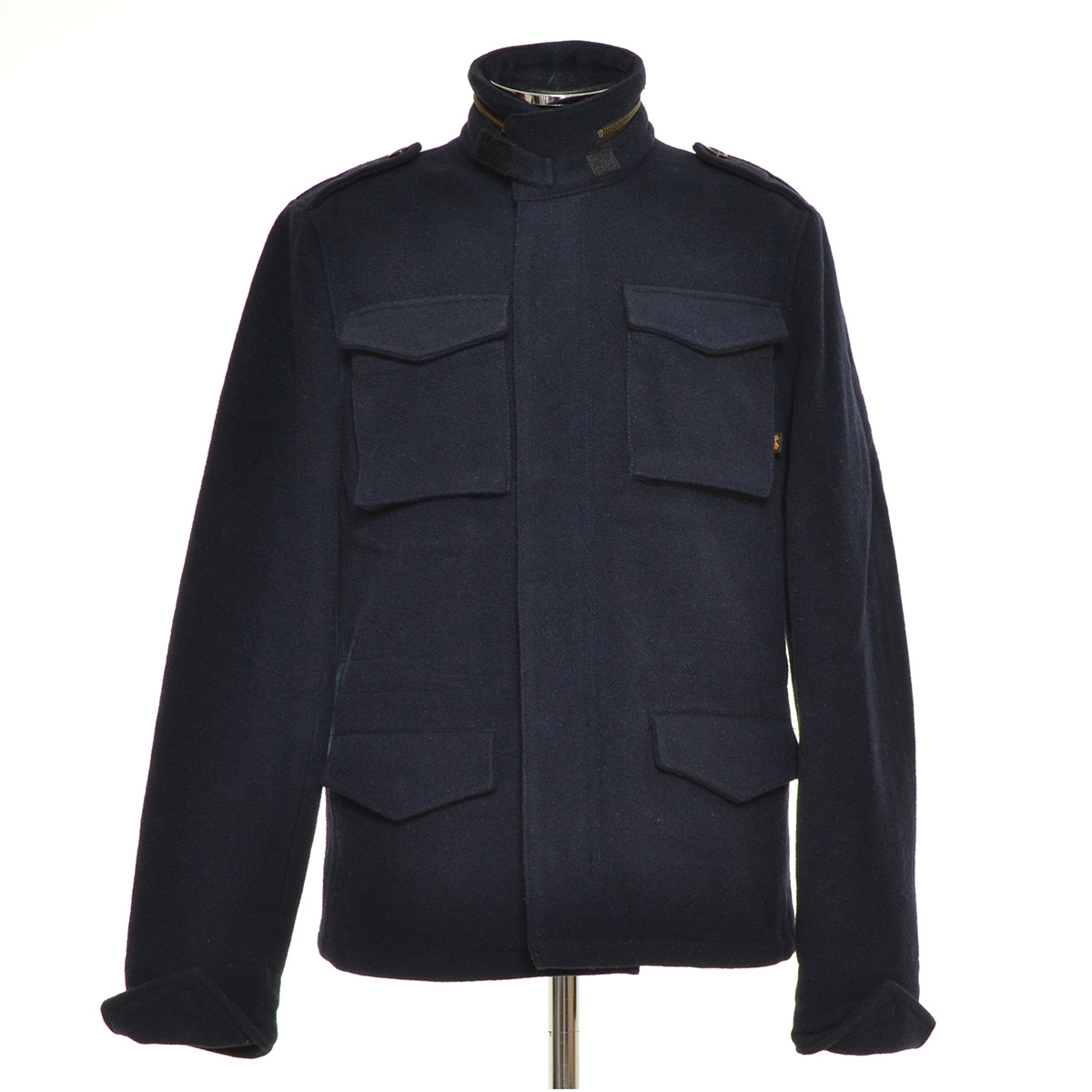 ●481167 ALPHA INDUSTRIES アルファインダストリーズ ●フィールドジャケット メルトンウール サイズM メンズ ネイビー拍卖