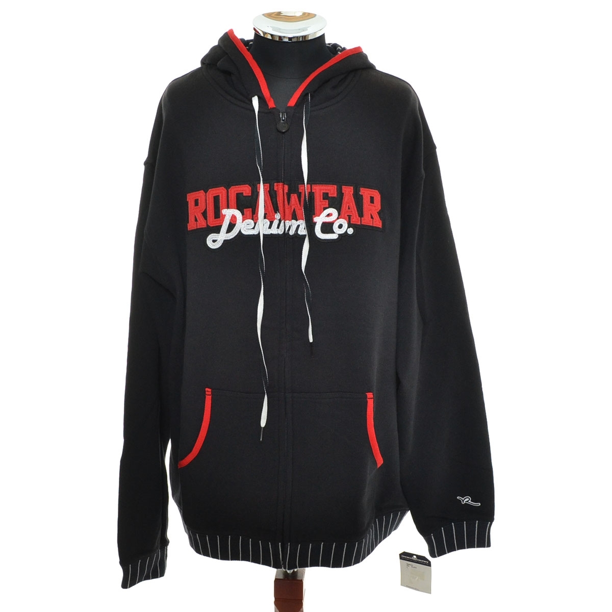 〇495369 ROCA WEAR ○ジップスウェットパーカー 長袖 トップス サイズL メンズ ブラック拍卖