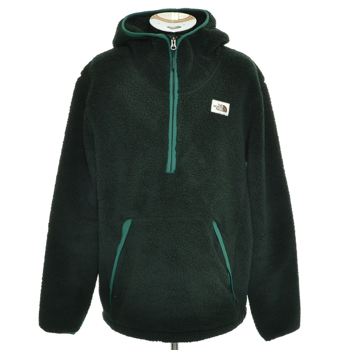 〇537851 THE NORTH FACE ノースフェイス ○ボアフリース ボアジャケット エルボーパッチ サイズLG メンズ グリーン拍卖