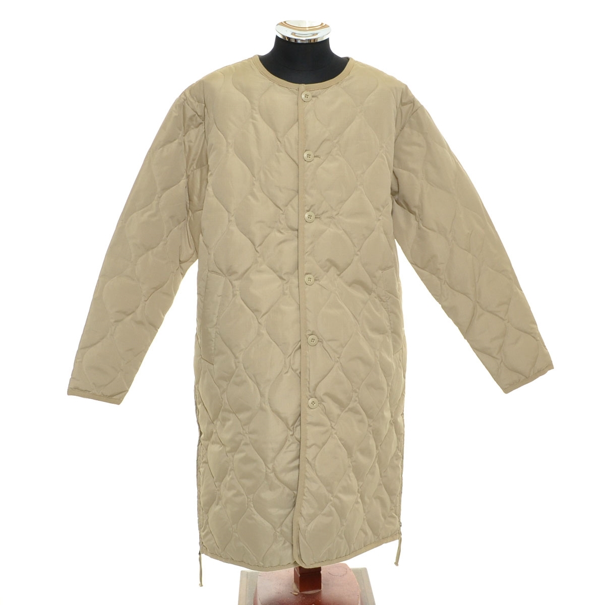 ●534933 TAION タイオン ●ダウンコート ミリタリー クルーネック コヨーテ TAION-104BML-1 LONG サイズL(ASIA) メンズ クリーム拍卖