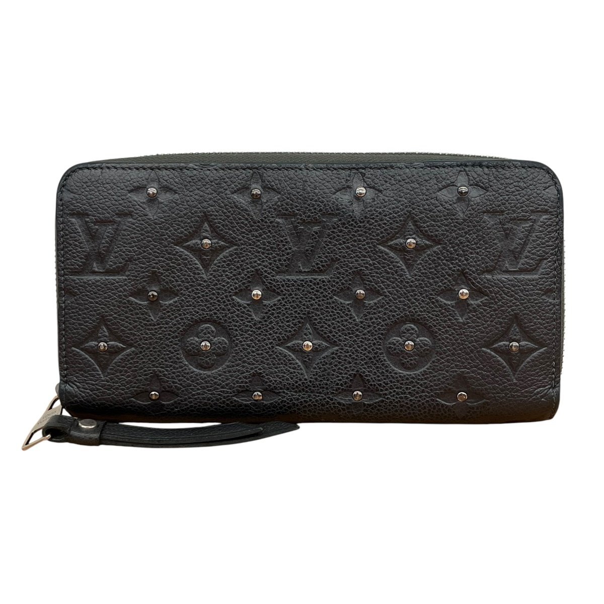 LOUIS VUITTON ルイ ヴィトン M61442 ジッピーウォレット モノグラムアンプラント スタッズ ラウンドファスナー 長財布 ブラック メンズ レ拍卖