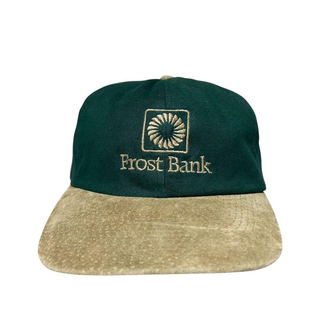 ほぼデッド【90s】USA銀行 レザー ツートンカラー プロモーションキャップ拍卖