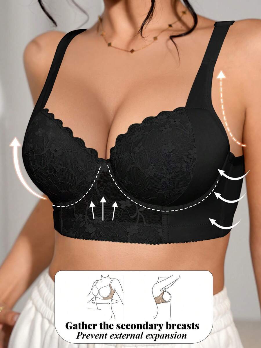 インティメート ブラジャー 1個 レディース レースブラ、カジュアルで柔らかく快適、ワイドストラップ サポート 調節可能プッシュア拍卖