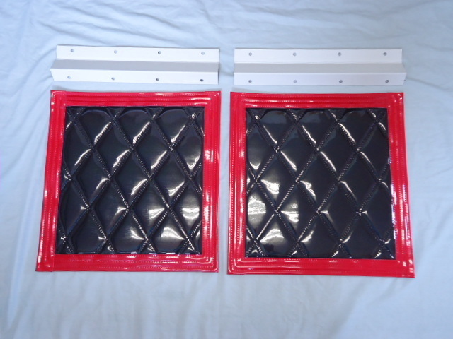 2t車 泥除け巻込防止板 & 綺羅 430×450 泥よけ 黒/赤 2枚組 エルフ キャンター デュトロ デ コトラ トラック ダンプ JETイノウエ拍卖