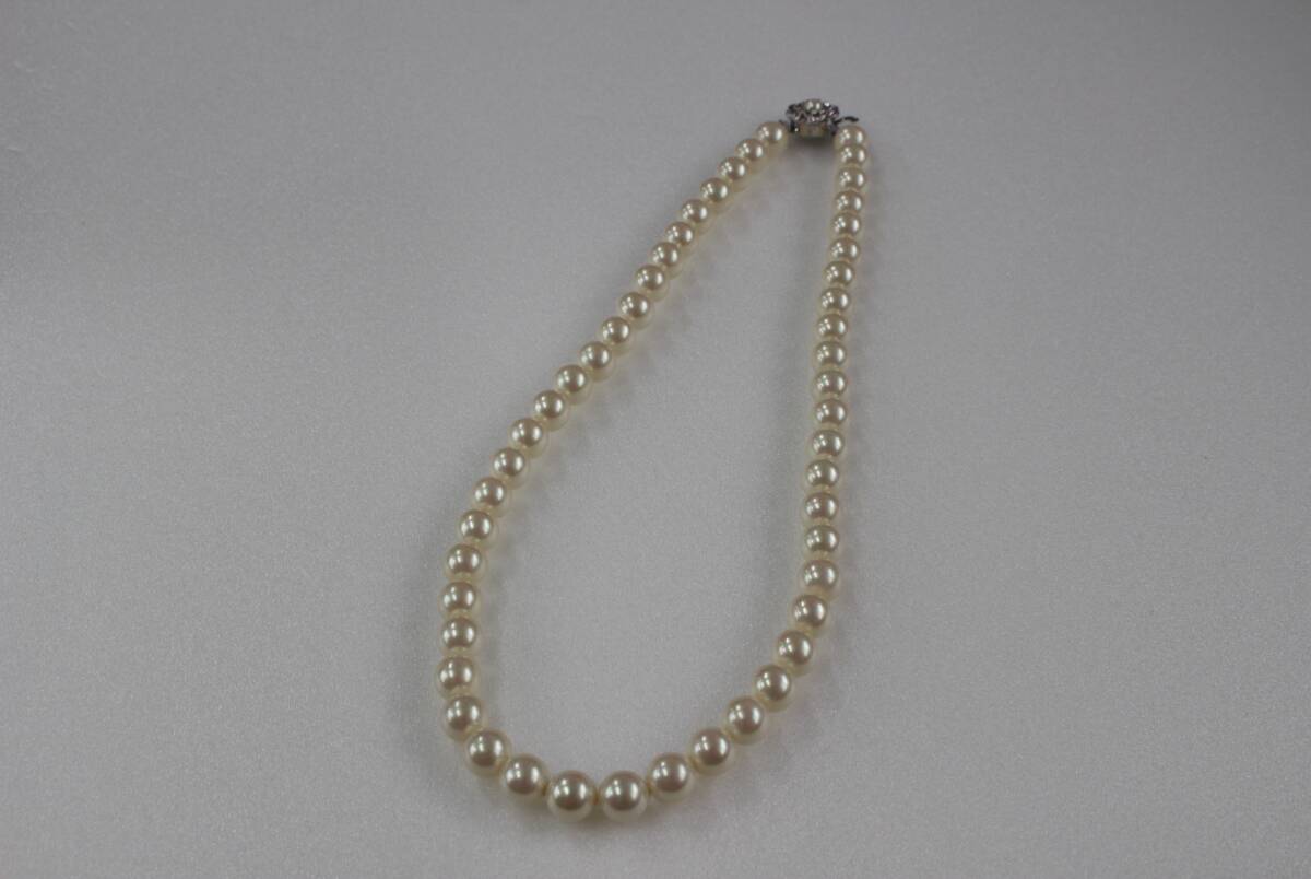 定形外郵便送料込み:貝パールネックレス:ホワイト系:10㍉:約50㎝まで長さのオーダー可拍卖