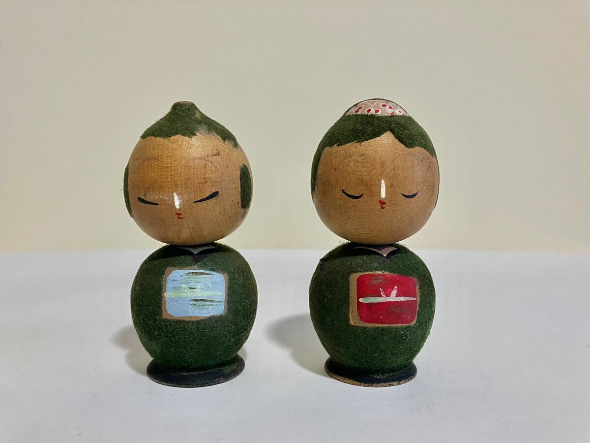 昭和レトロ お土産こけし 北海道 まりも こけし 人形 セット 郷土玩具 伝統こけし拍卖