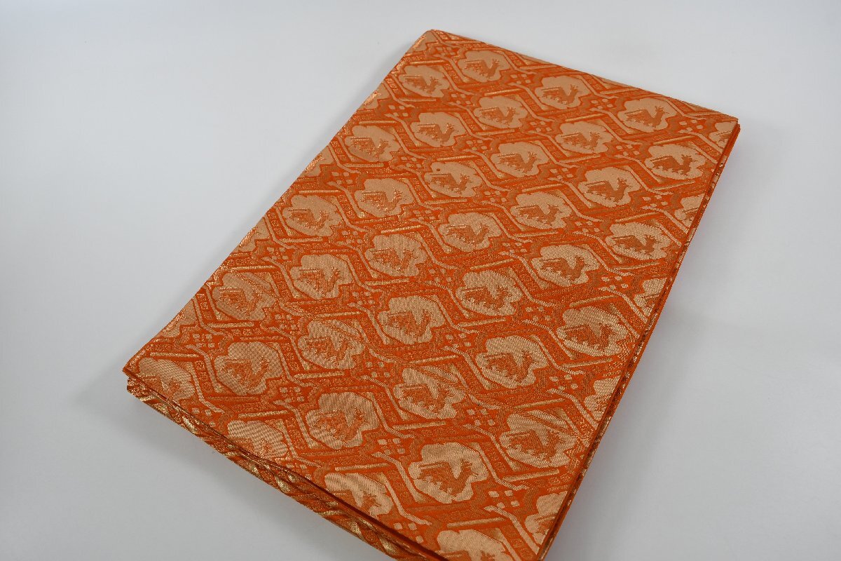 袋名古屋帯 六通柄 有栖川文様 鹿 帯丈364cm ★着物屋 ne-13678 桜庭呉服店拍卖