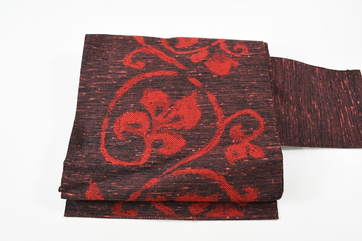 名古屋帯 唐草文 花 帯丈346cm ★着物屋 ne-13976 桜庭呉服店拍卖