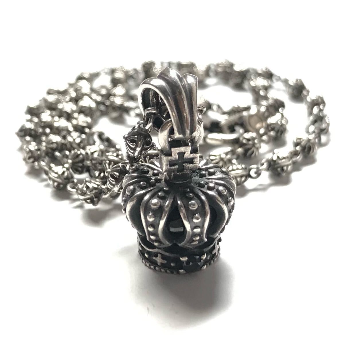 LION HEART ライオンハート シルバー925 sterling クラウン クロス クロスボール ネックレス デザイン チェーン A&G拍卖