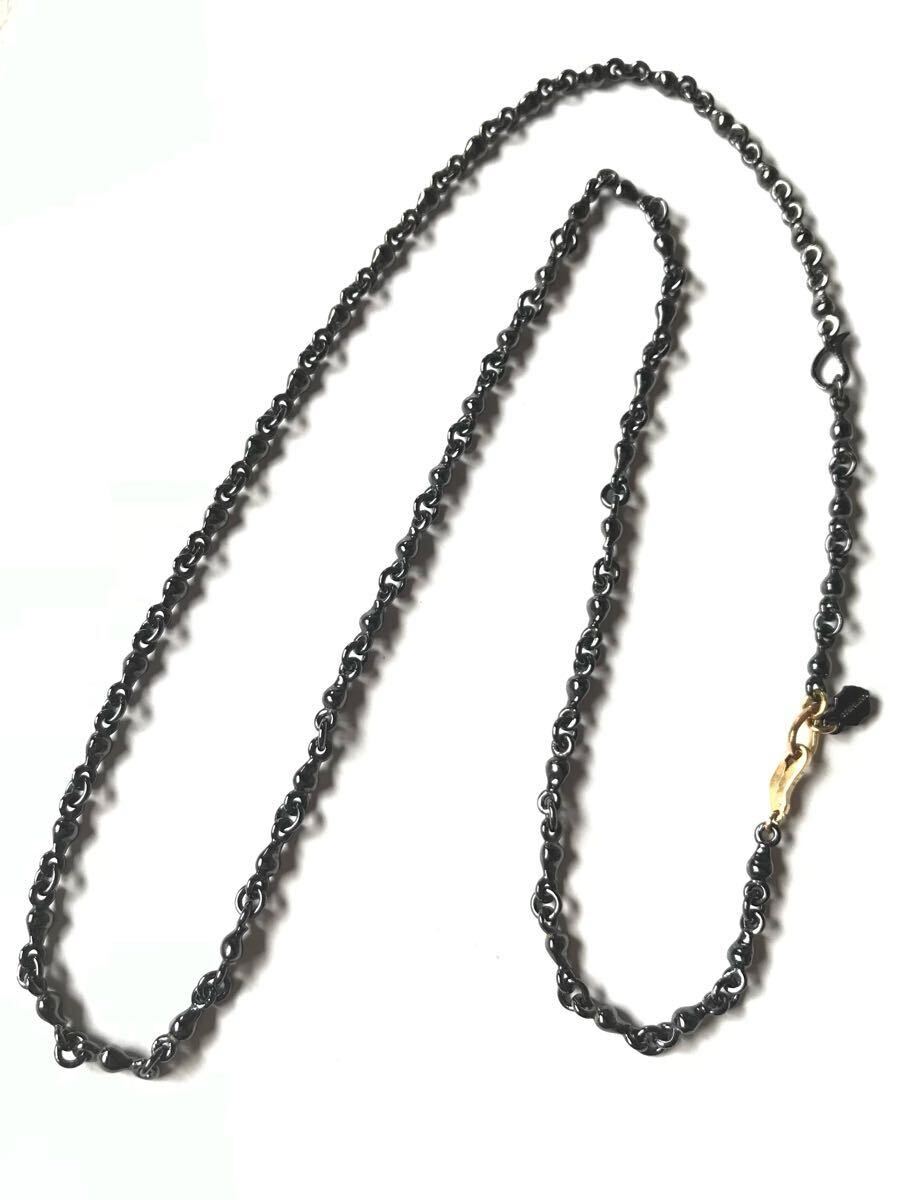 LION HEART ライオンハート ブラック ゴールド デザインチェーン ネックレス k18 シルバー925 silver925 コンビ拍卖