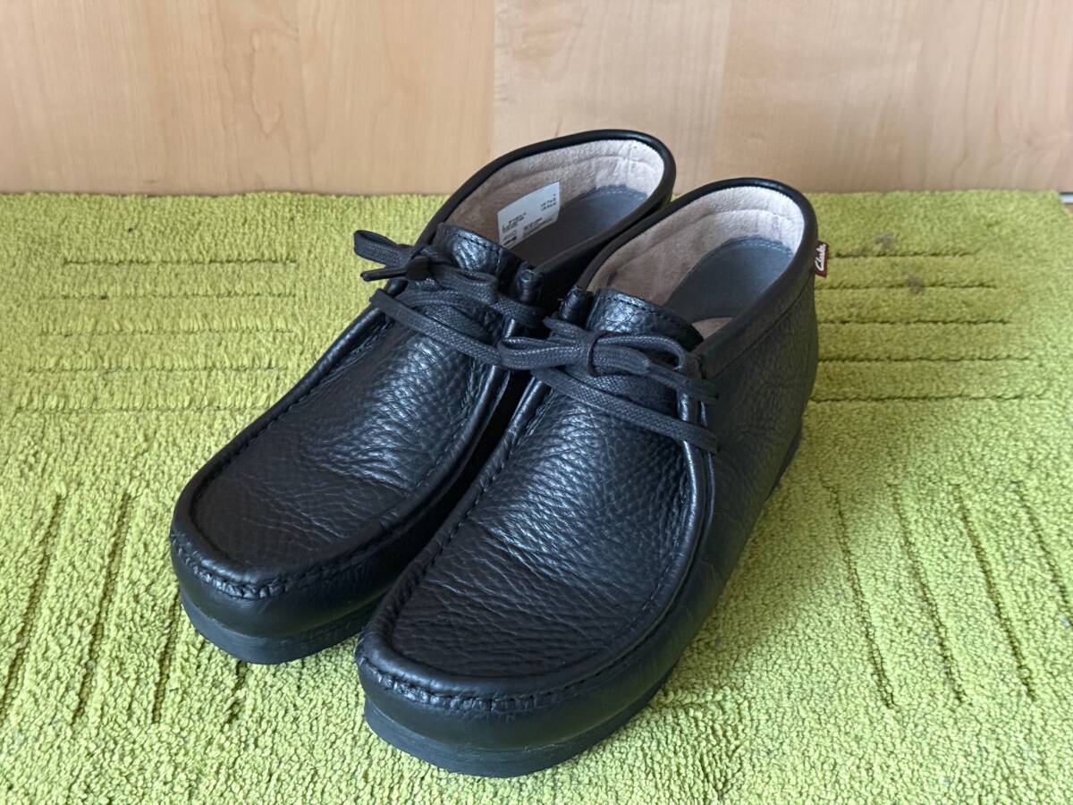 クラークス Clarks STINSON HI BLACK LEATHER CUIR NOIR 黒 8.5拍卖