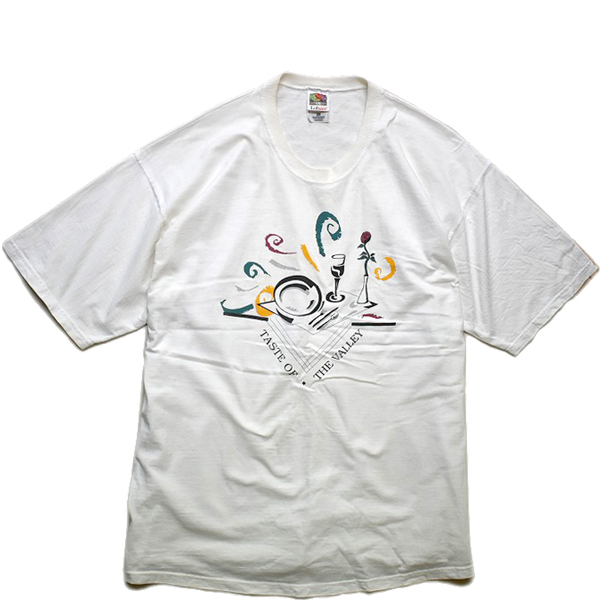 1点物◆USA素材TASTE OF THE VALLEYビッグサイズ白プリントTシャツ古着XLメンズXXLレディースOKアメカジ90sストリート/スポーツMix514130拍卖