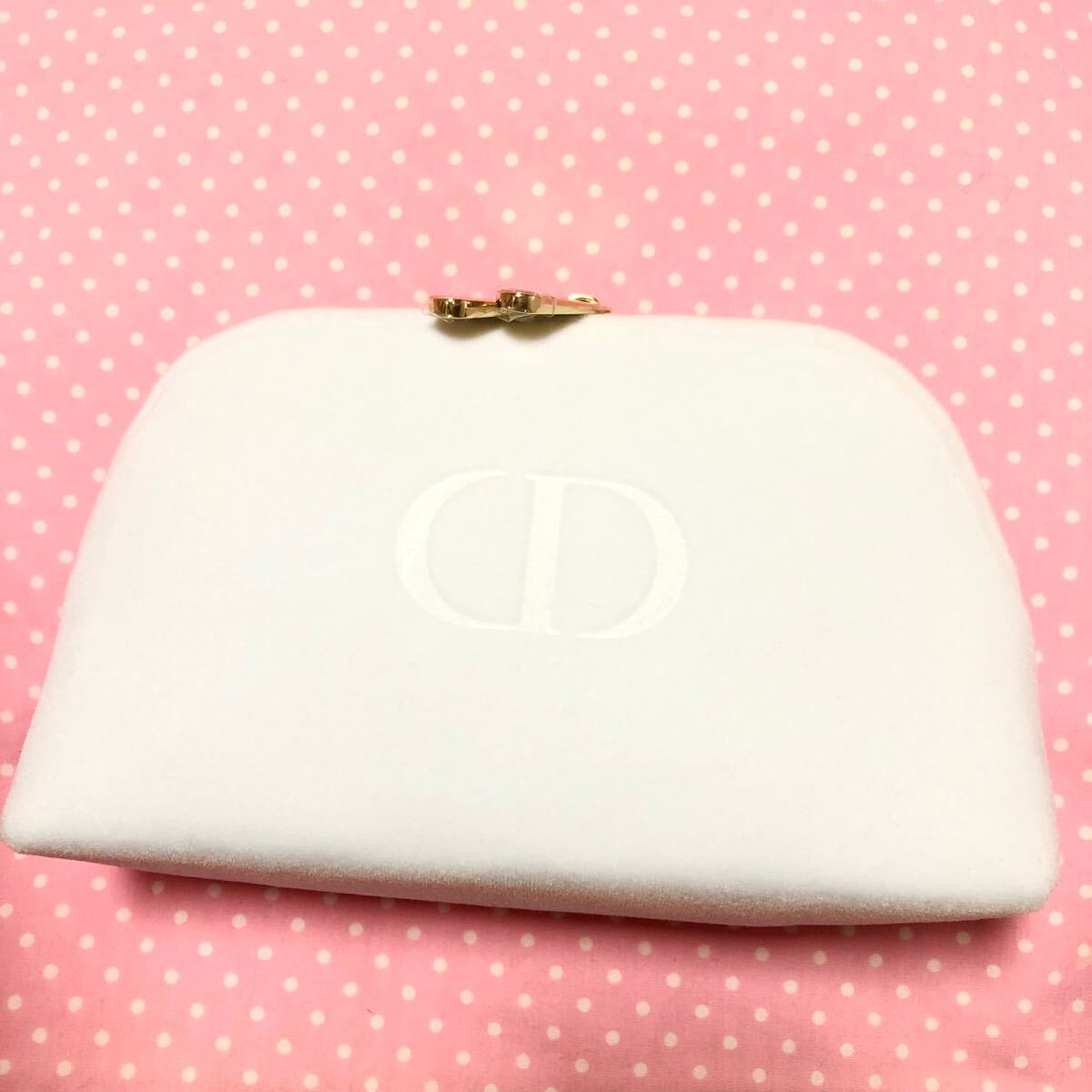 新品 ディオール Dior ポーチ ホワイト コフレ ベロ ノベルティ 小物入れ 化粧ポーチ メイクポーチ Christian 丸型拍卖