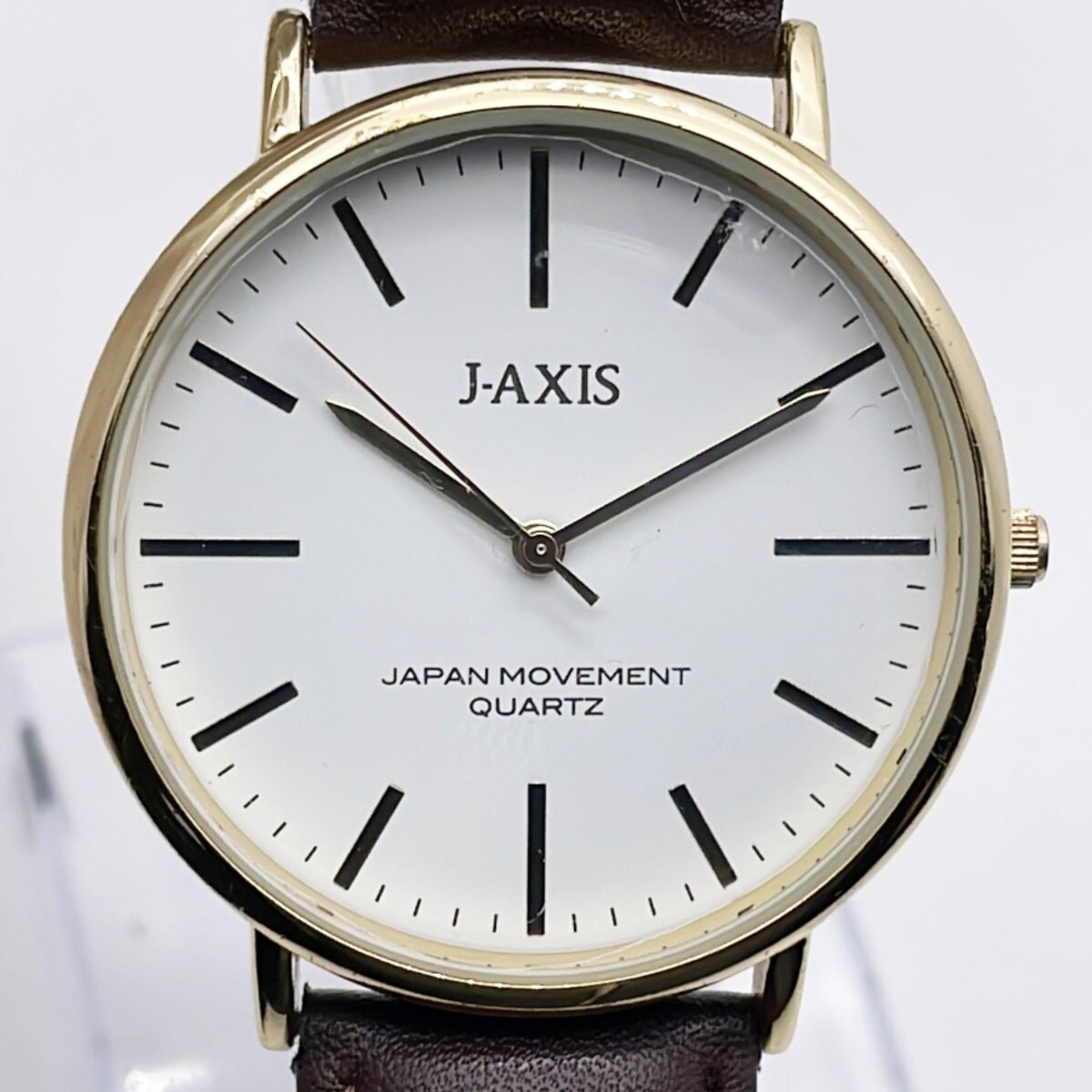 【62304】J-AXIS メンズ腕時計 BG1127 SS 白 革 QZ ジェイアクシス拍卖