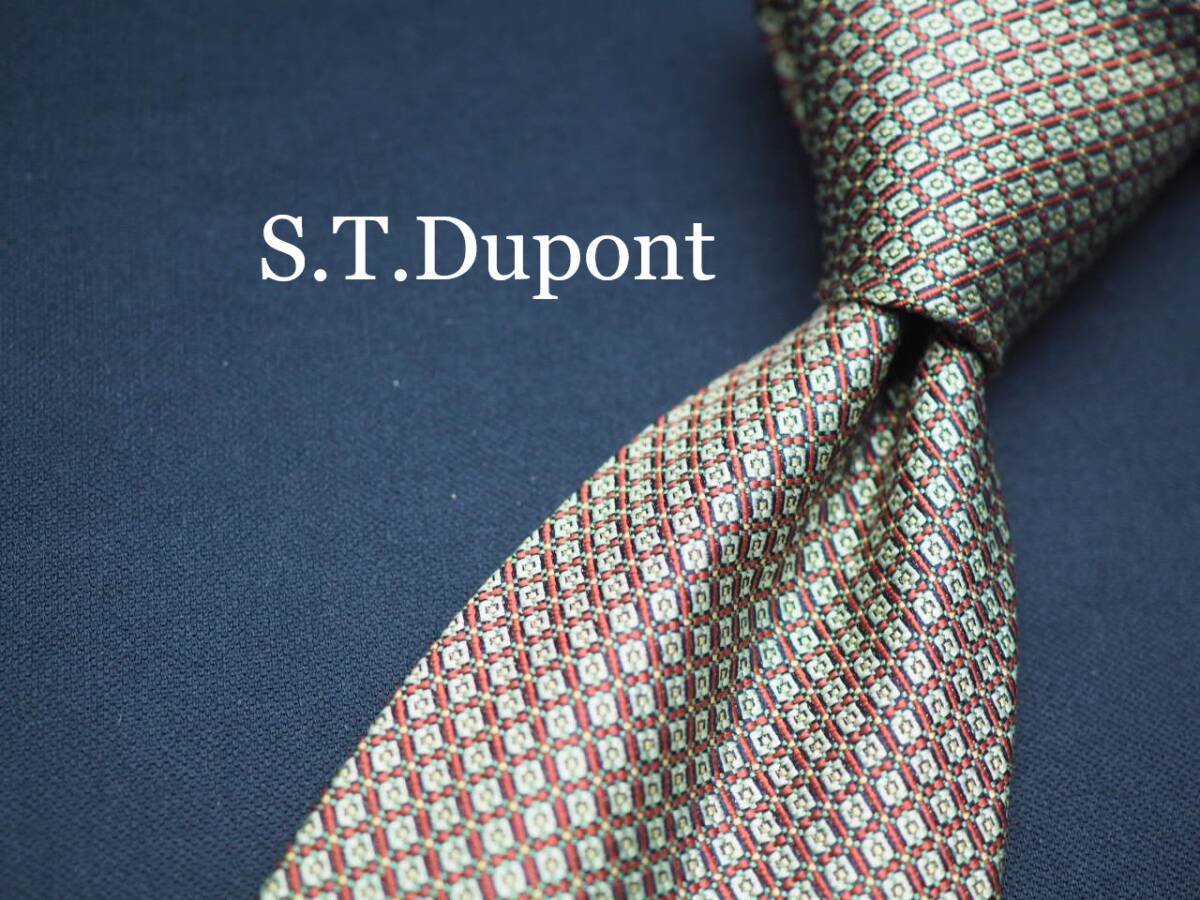 美品【S.T.Dupont デュポン】 C1153 日本製 SILK ブランド ネクタイ 古着 良品拍卖