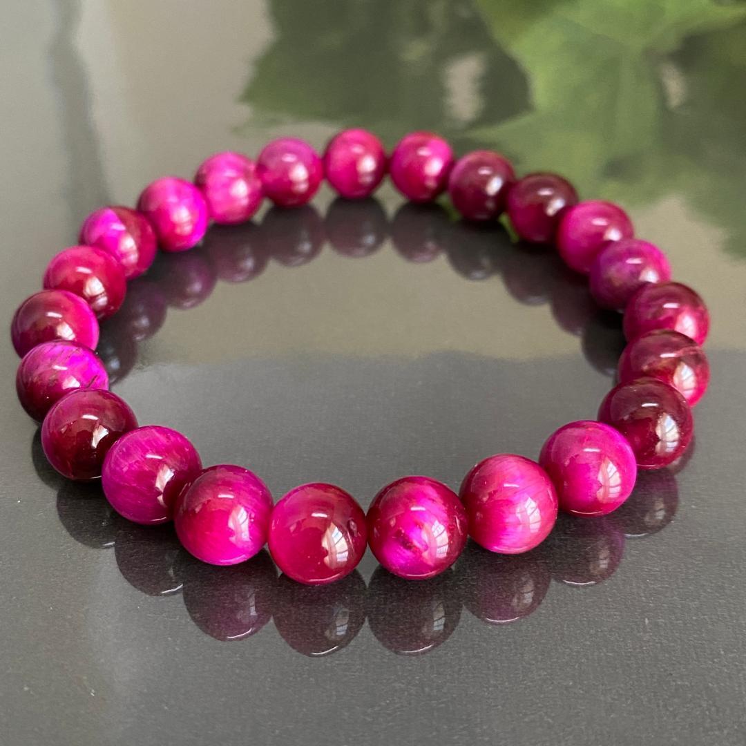 690-1★ ピンクタイガーアイ 【高品質】 天然石 パワーストーン ブレスレット 新品 メンズ レディース ハンドメイド 拍卖