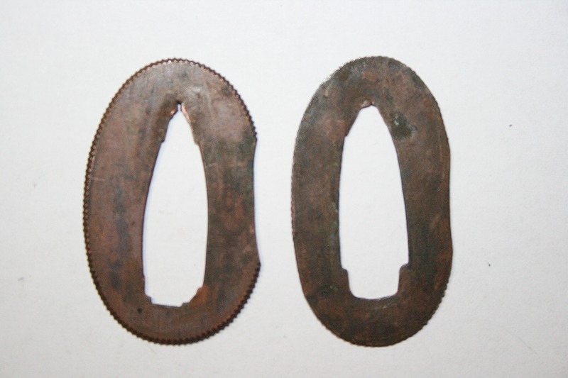 時代物銅地切羽 J ・2枚1組 拍卖