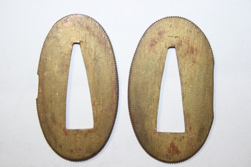 時代物金鍍金銅地切羽 コレクション⑦分厚い! 2枚1組 拍卖