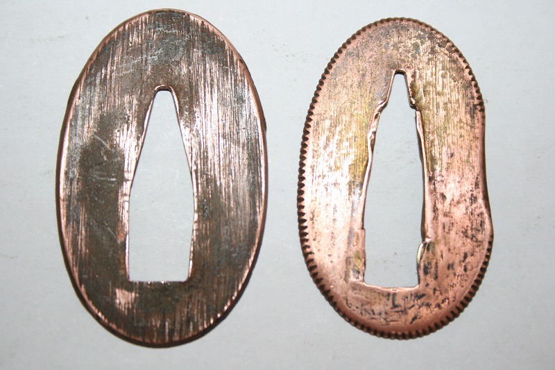 美品!時代物本歌 銅地切羽2枚1組 分厚い!Sー⑭拍卖