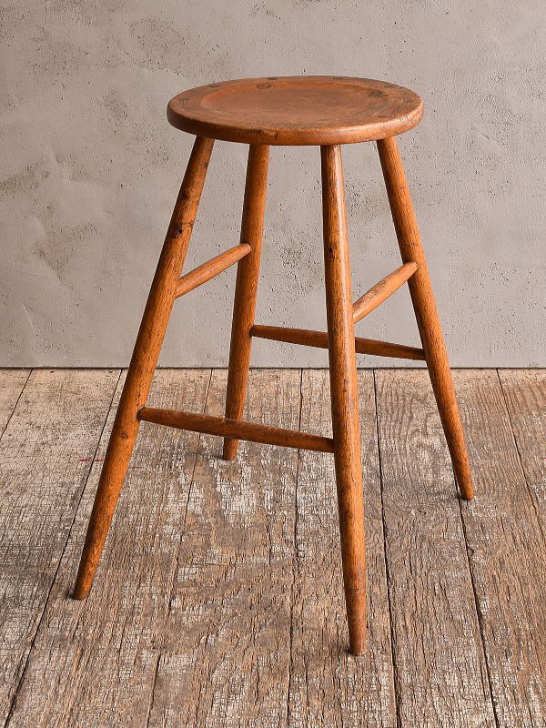 イギリス アンティーク家具 木製 ハイスツール  椅子 12885拍卖