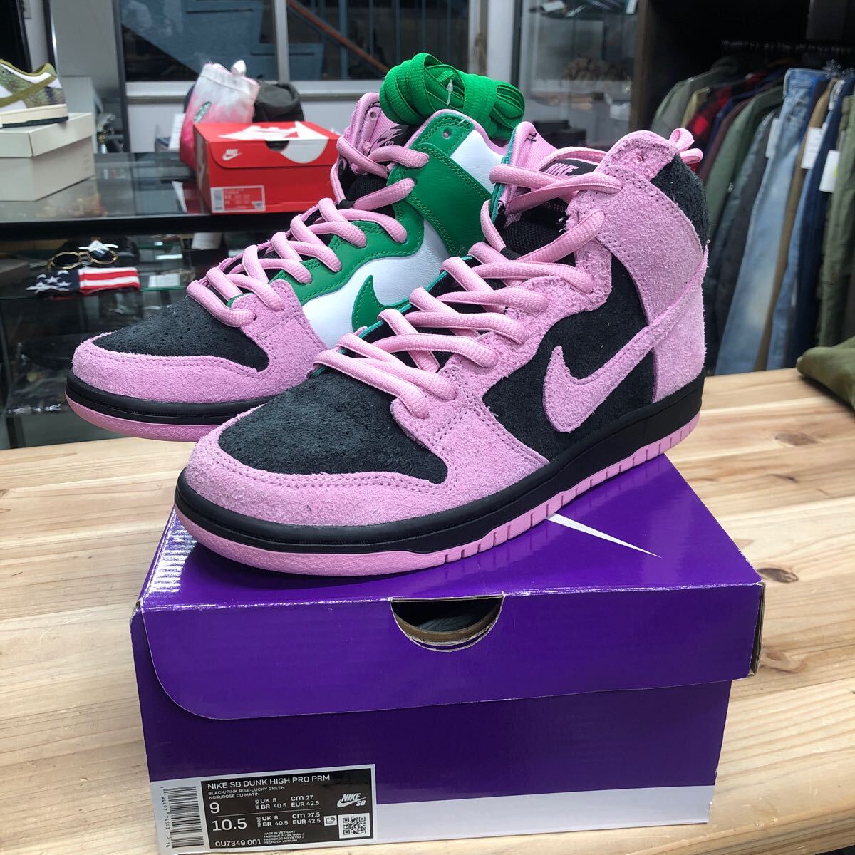GQ998◇NIKE SB : Dunk High Pro PRM Invert Celtics CU7349-001◇27◇ピンク/グリーン/黒 ナイキ ダンクハイ拍卖