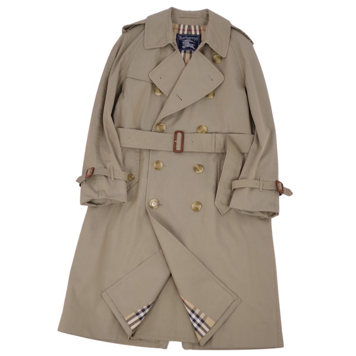 美品 Vintage バーバリー Burberrys コート トレンチコート コットン アウター メンズ 90-165(S相当) カーキベージュ cf12de-rm07e28569拍卖