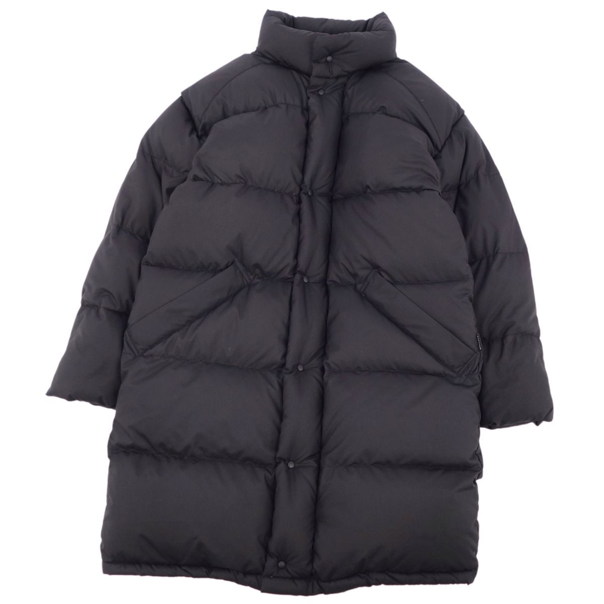 美品 モンクレール MONCLER 青タグ コート ダウンコート ジップアップ 無地 アウター メンズ 0(XS相当) ブラック cf12ol-rm10f12709拍卖