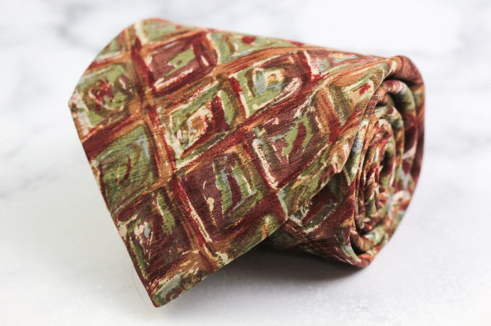 エルメネジルドゼニア ブランド ネクタイ シルク 格子柄 総柄 PO メンズ ブラウン Ermenegildo Zegna拍卖