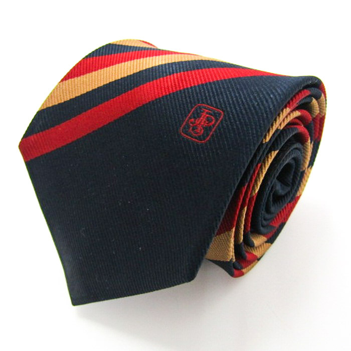 ジョンプレイヤースペシャル ブランド ネクタイ ロゴ ストライプ柄 シルク PO メンズ ネイビー John Player Special JPS拍卖