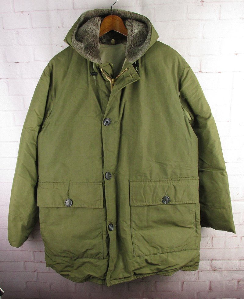 LWJ26096 ビンテージ BAUER DOWN バウアーダウン 60s ポーラーライトパーカー ダウンジャケット オリーブ系 M拍卖