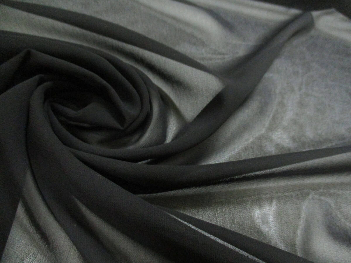 本日特価◆生地 110cm巾×2m 布帛タイプ シフォン生地 黒◆6280◆拍卖