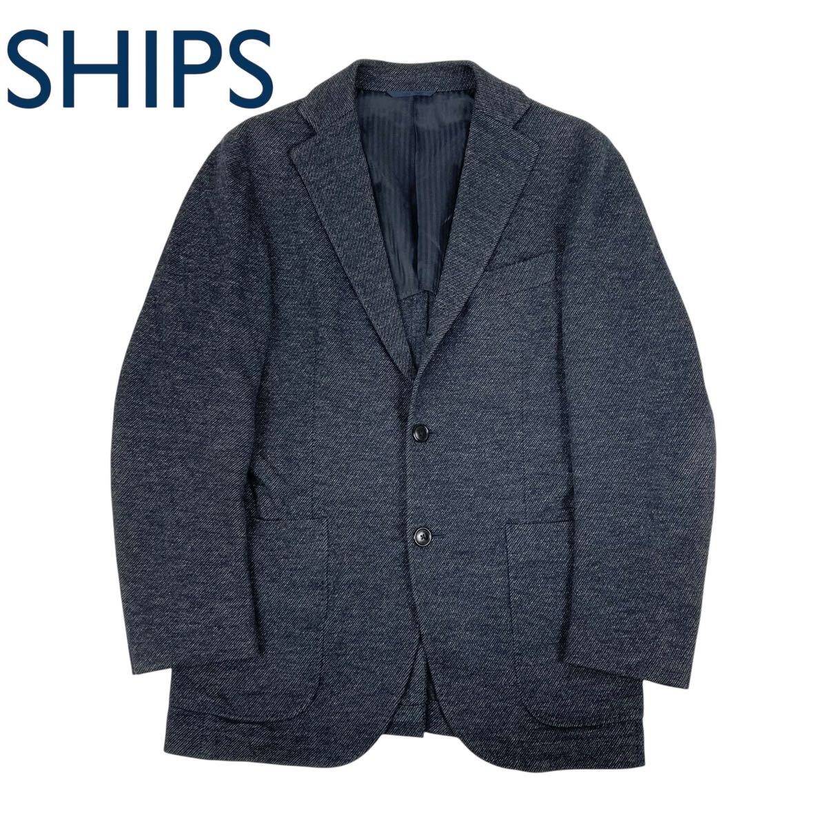 01M663◯ SHIPS シップス ウール 薄手 背抜き テーラードジャケット ビジネス フォーマル ジャケット 春秋冬 メンズ M相当拍卖