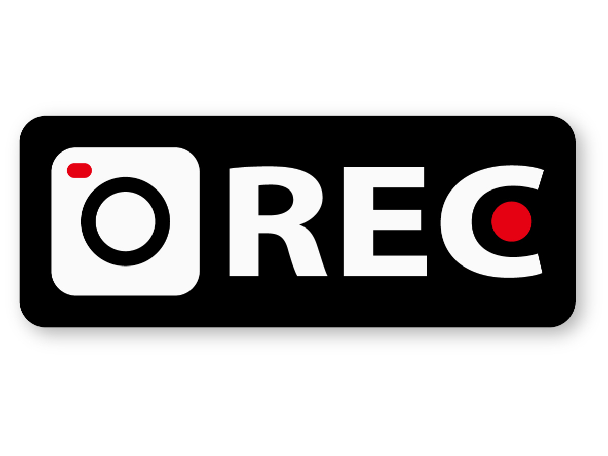 【反射ステッカー工房】ドライブレコーダーステッカー(レクタングルREC) Lサイズ 再帰反射 ダミー 盗難防止 セキュリティー拍卖