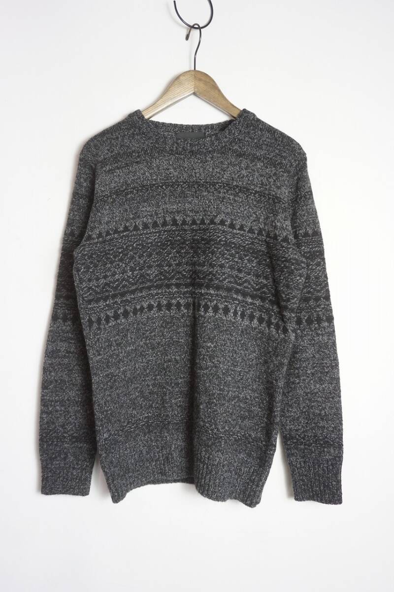 LOUNGE LIZARD ラウンジリザード ノルディック キッド モヘア混 ニット saw 7307 2505 灰 サイズ3 120P★4拍卖