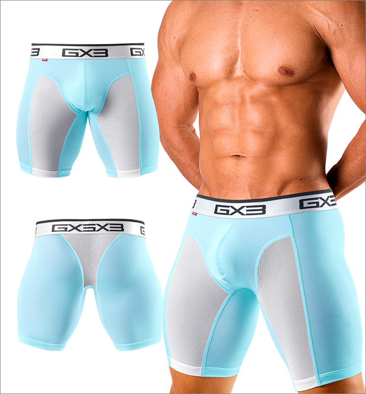 ★ジーバイスリーGX3 ロングボクサーパンツ K1004 サックス Mサイズ★水色1枚のみ アーカイブarchive拍卖