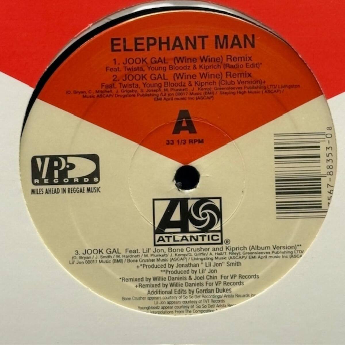 ★Elephant Man - Jook Gal (Wine Wine) (Remix)(★盤面ほぼ良品!)拍卖
