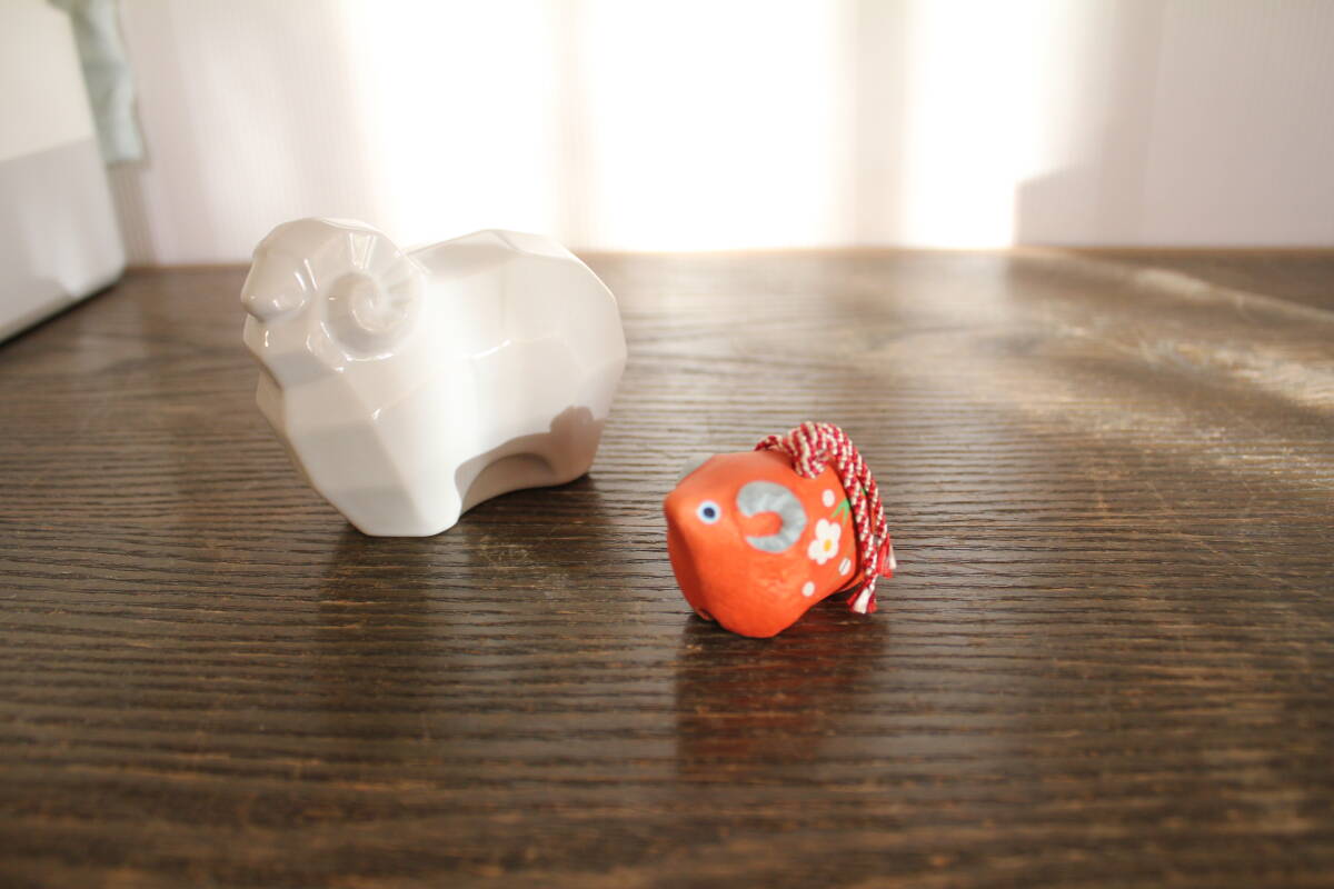 干支 置物 羊2個セット拍卖