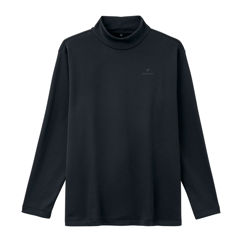送料無料 新品未使用 L TOURSTAGE ツアーステージ 裏シャギーで暖かい 長袖モックネックTシャツ 抗菌防臭 UV対策 黒 ゴルフウェア 即決拍卖