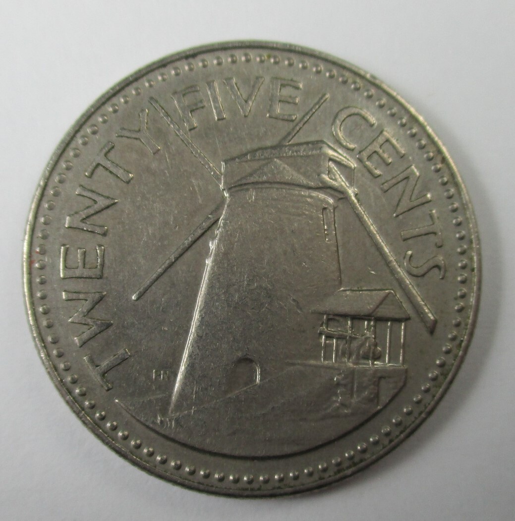 M-872 バルバドス 25セント硬貨 コイン 1987 風車拍卖