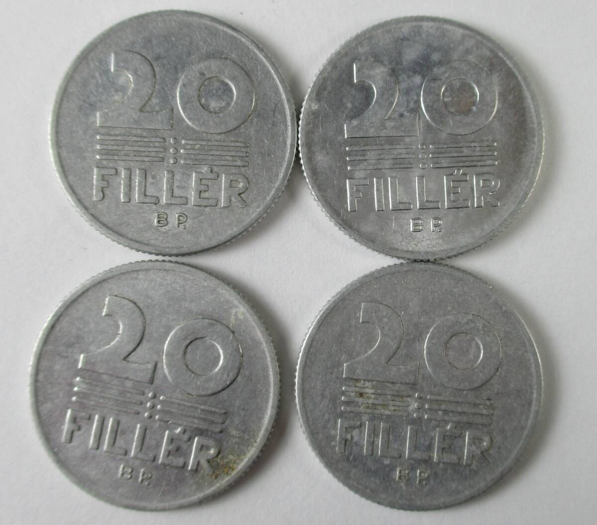 M-846 ハンガリー 20フィラー硬貨 コイン 1968 1970 1972×2枚 計4枚拍卖